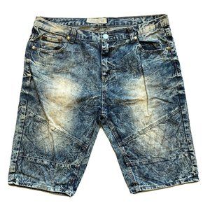 California Republic Jean Denim Shorts Men 38x13 Trestles Acid Wash Relaxed Faded